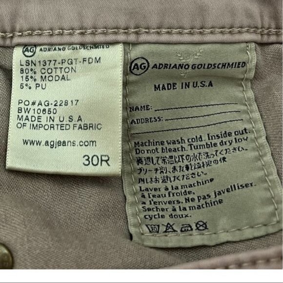 AG Adriano Goldschmied The Stevie Ankle Slim Straight Ankle Pants Size 30 - Picture 8 of 11